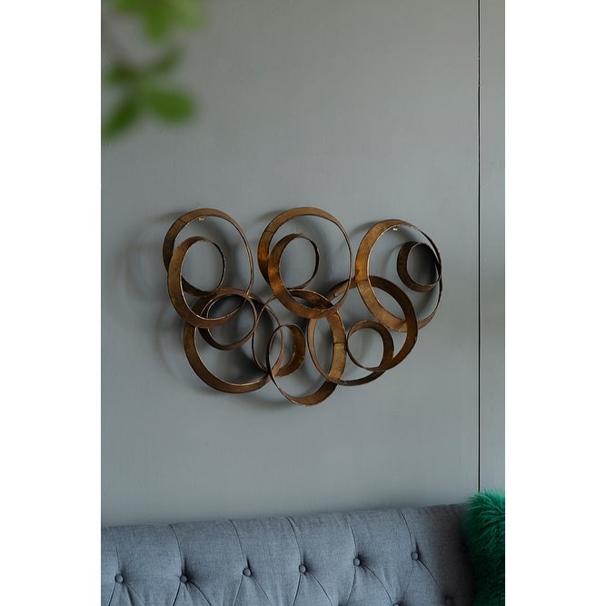 Modern Gold Leaf Wall Decor Iron Art Decorative Wall Decor Easy Install, for Living Room Office and Bedroom