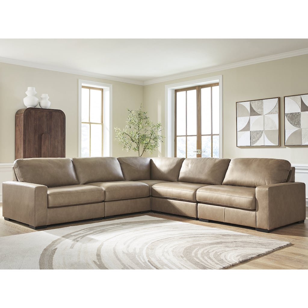 Signature Design by Ashley Veronella Brown 5-Piece Sectional - 130" W x 130" D x 39" H