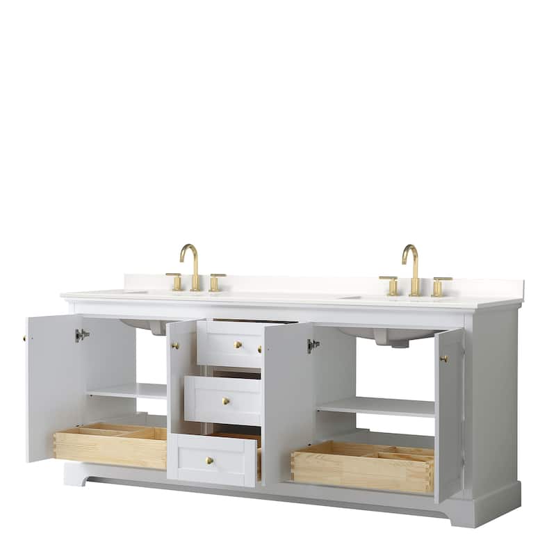 Avery 80-inch Double Vanity, Quartz Top