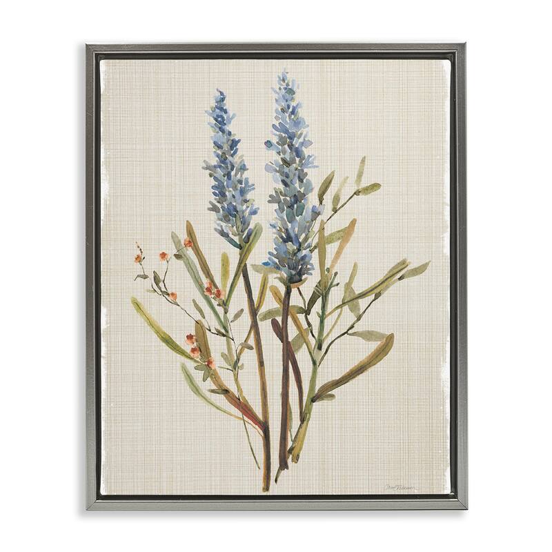 Stupell Natural Lavender Sprigs Framed Floater Canvas Wall Art Design By Carol Robinson - 25 x 31 - Grey