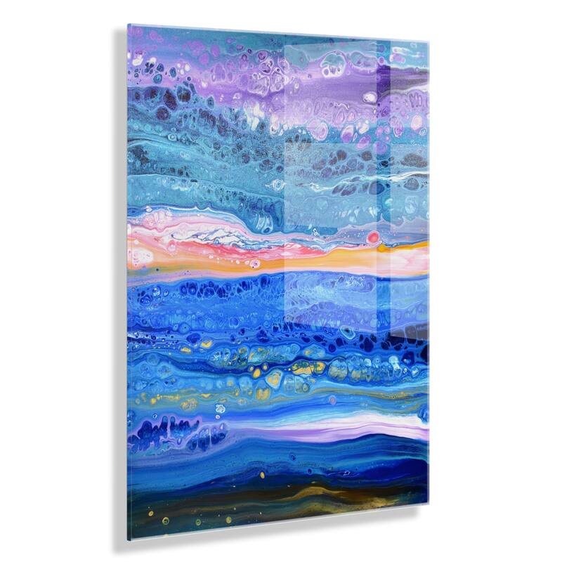 Kate and Laurel Tropical Tides Floating Acrylic Art by Xizhou Xie - 23x31 - Multi