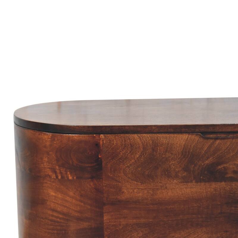 Artisan Furniture Solid Wood Curved California Walnut Blanket Box, Brown, Box Storage