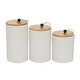 preview thumbnail 2 of 19, White Ceramic Country Cottage Decorative Jar (Set of 3) - S/3 6.75", 8.5", 9.25"H