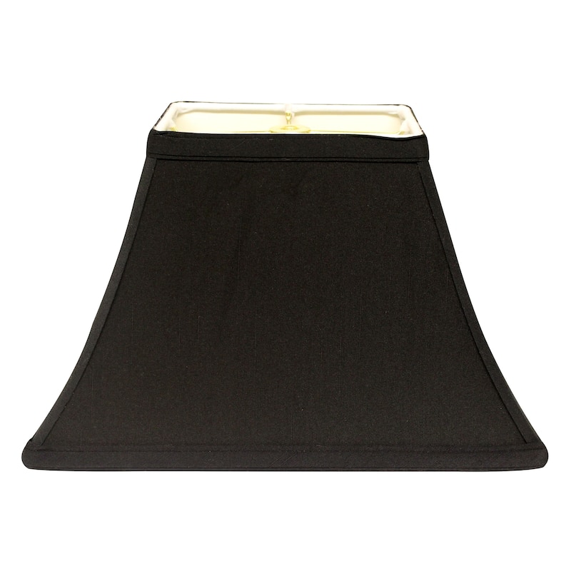 Rectangle Bell Hardback Lampshade with Washer Fitter, Black (with white lining) - Black White