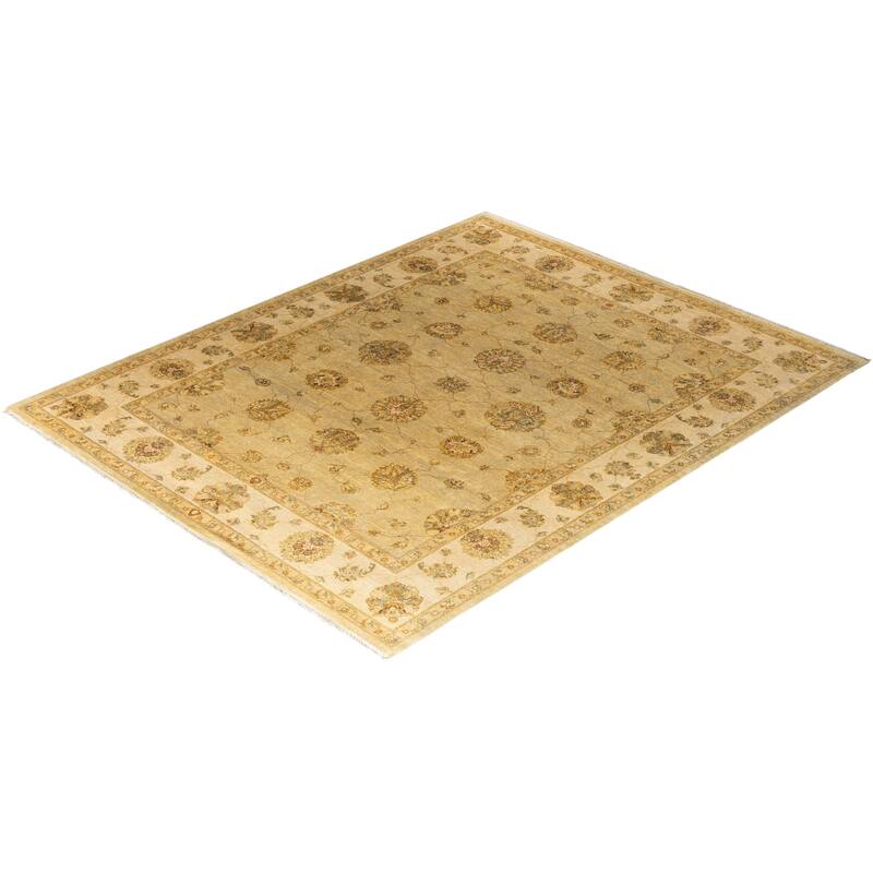 Oushak One-of-a-Kind Hand-Knotted Area Rug - Gold, 8' 1" x 10' 0" - 8' 1" x 10' 0"