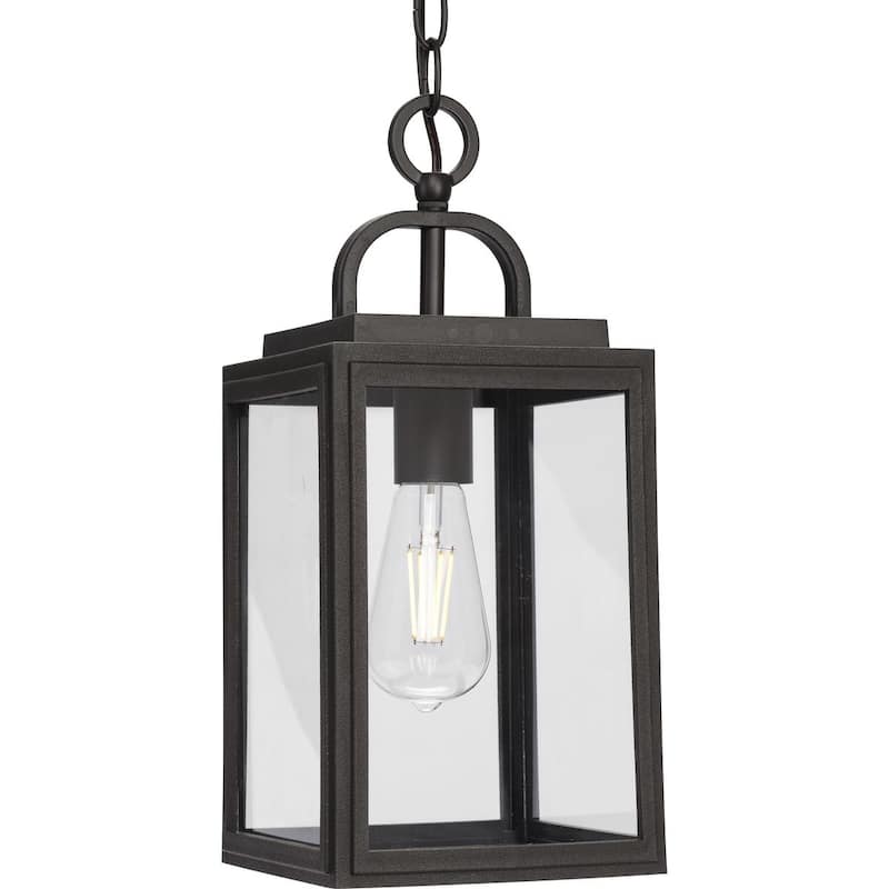 Grandbury Collection One-Light Antique Bronze Outdoor Hanging Light - 7 in x 7 in x 15.375 in - 7 in x 7 in x 15.375 in