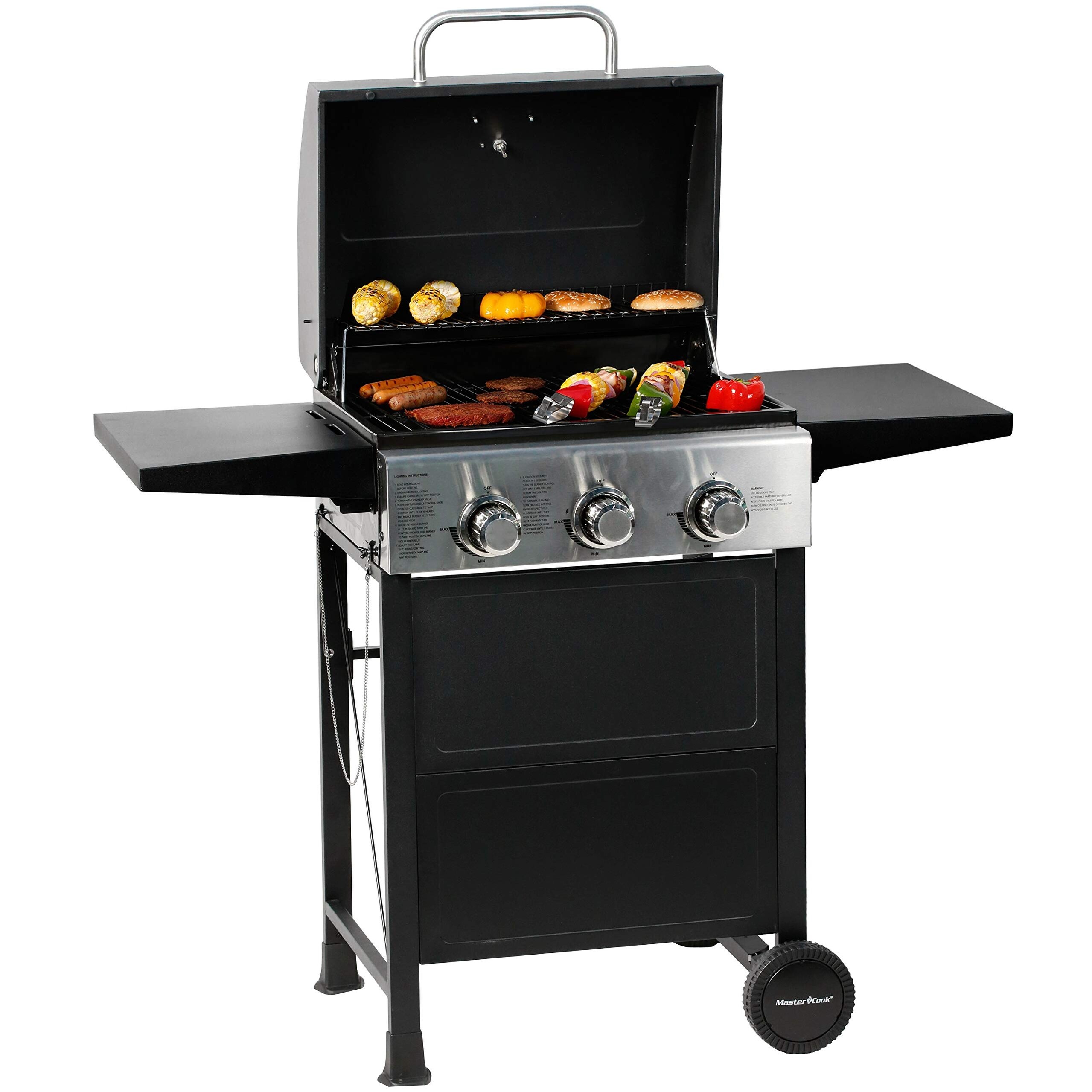 3 Burner BBQ Propane Gas Grill Stainless Steel 30 000 BTU Patio Garden Barbecue Grill with Two Foldable Shelves Bed Bath Beyond 40326021