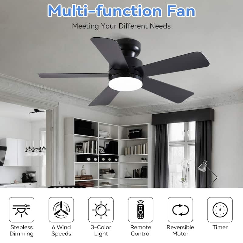 41 and 46 Inches Ceiling Fan with Light RGB Light OPtional for Living Room Bedroom Bathroom