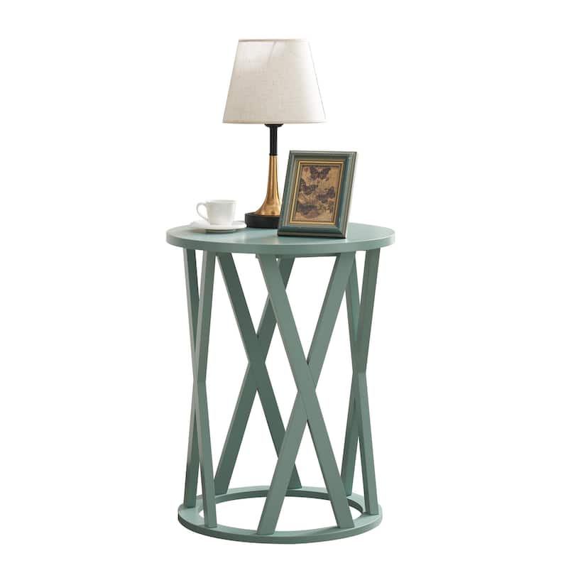 Vienna Collection Wood Side Table with X-Base or Half-Moon Design