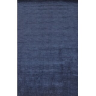 Blue Contemporary Gabbeh Oriental Area Rug Hand-knotted Wool Carpet - 6'5" x 9'8"