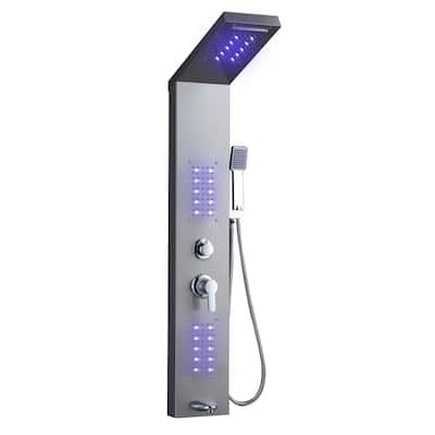 50 in. LED Shower Panel System and Body Jets in Brushed Nickel