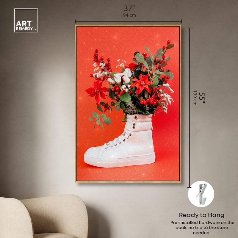 Christmas Sneaker Canvas by Art Remedy