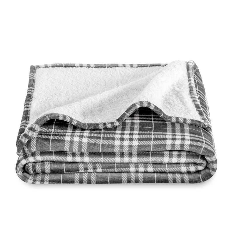 Bare Home Sherpa Fleece Blanket - Reversible Plush Bed Blanket