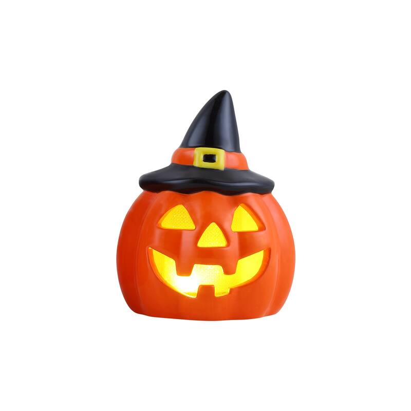 Mr. Halloween Set of 4 Mini Ceramic Jack-O-Lanterns