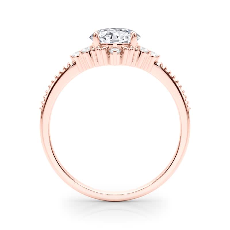 Auriya 14k Rose Gold Lab Grown Round Diamond Halo Engagement Ring 0.50 to 5.00 ct. tw. (F-G VS)