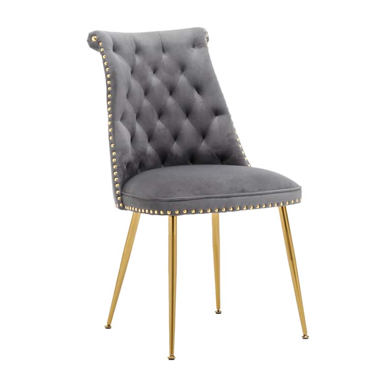 Clihome Modern Velvet Upholstered Featured Dining Chairs (Set of 2)