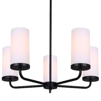 Canarm ICH2029B05 Malloy 5 Light 25" Wide Pillar Candle Chandelier