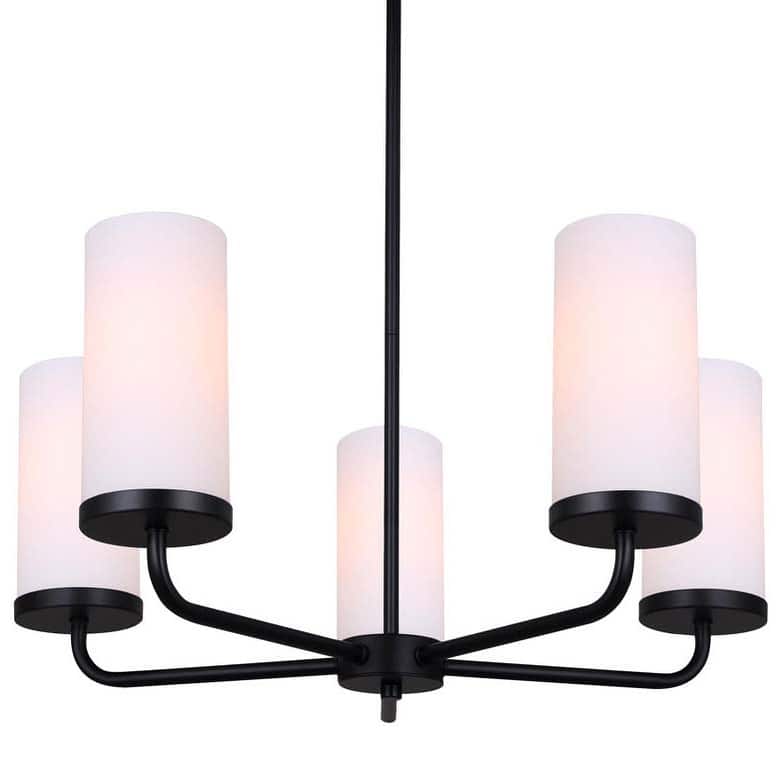 Canarm ICH2029B05 Malloy 5 Light 25" Wide Pillar Candle Chandelier