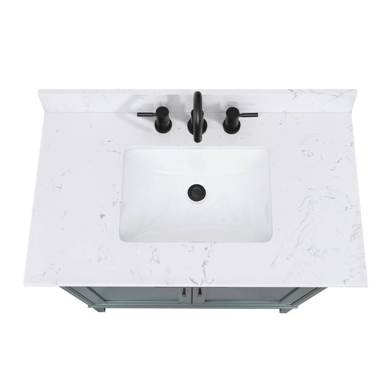 Madison 36 in. Single Sink Bathroom Vanity with Engineered Stone Top - 37" x 22"D x 35"H