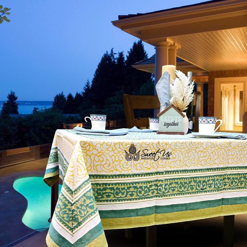 Cotton Floral Garden Tablecloth Rectangle