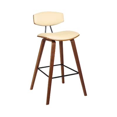 Faux Leather Saddle Bar Stool with Iron Frame and Low Back Support - 19” x 16” x 38” (D x W x H)