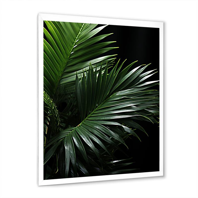 Designart "Palm Leaves Serenity II" Palms & Palm Trees Framed Wall Decor