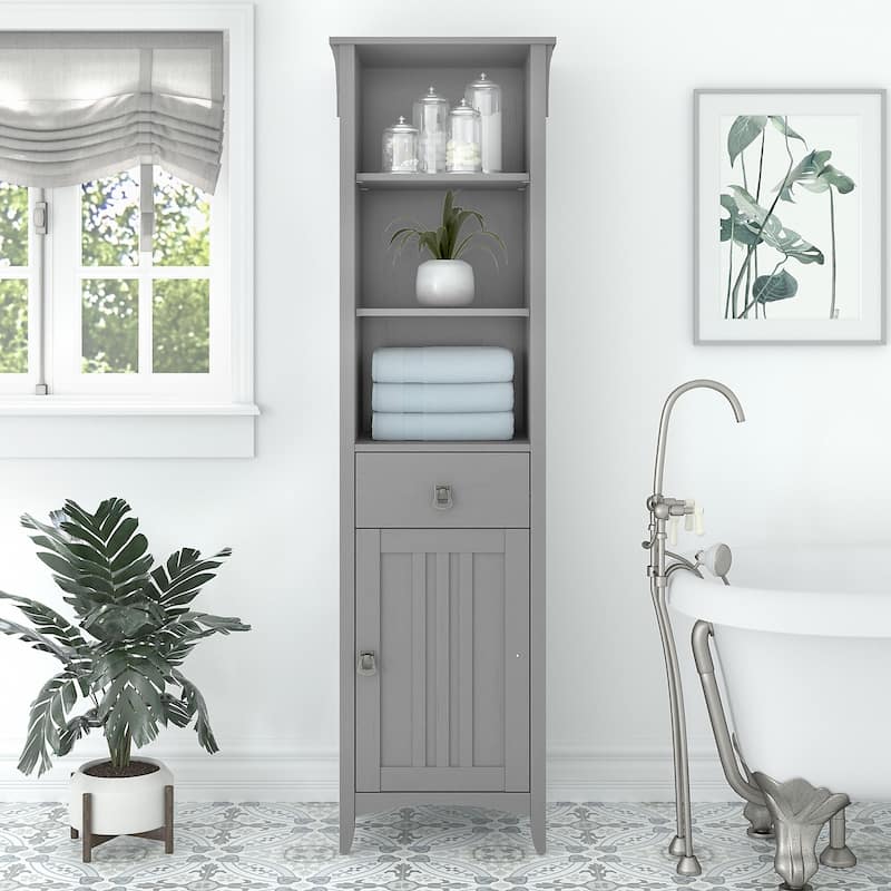 Salinas Tall Bathroom Storage Cabinet by Bush Furniture - Cape Cod Gray