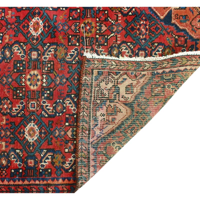 Fine Vintage Distressed Beamer Red/Navy Runner - 2'8" x 12'4"