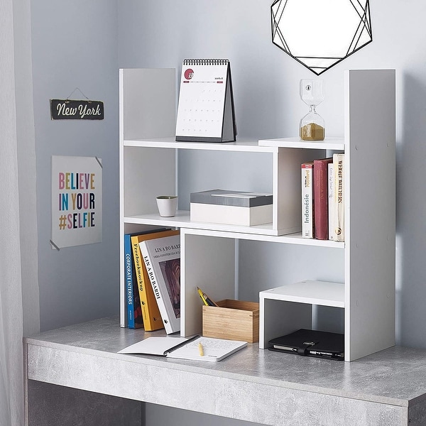 White desk hotsell with bookshelf