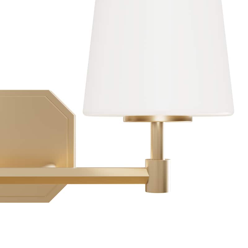 Hunter Nolita Vanity Wall Light - Bathroom - Contemporary, Transitional - White Glass Shades - Damp Rated!