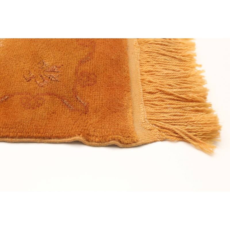 ECARPETGALLERY Hand-knotted Color Transition Gold Wool Rug - 2'9 x 9'2