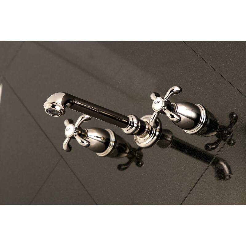 Kingston Brass French Country Two-Handle 3-Hole Wall Mount Bathroom Faucet