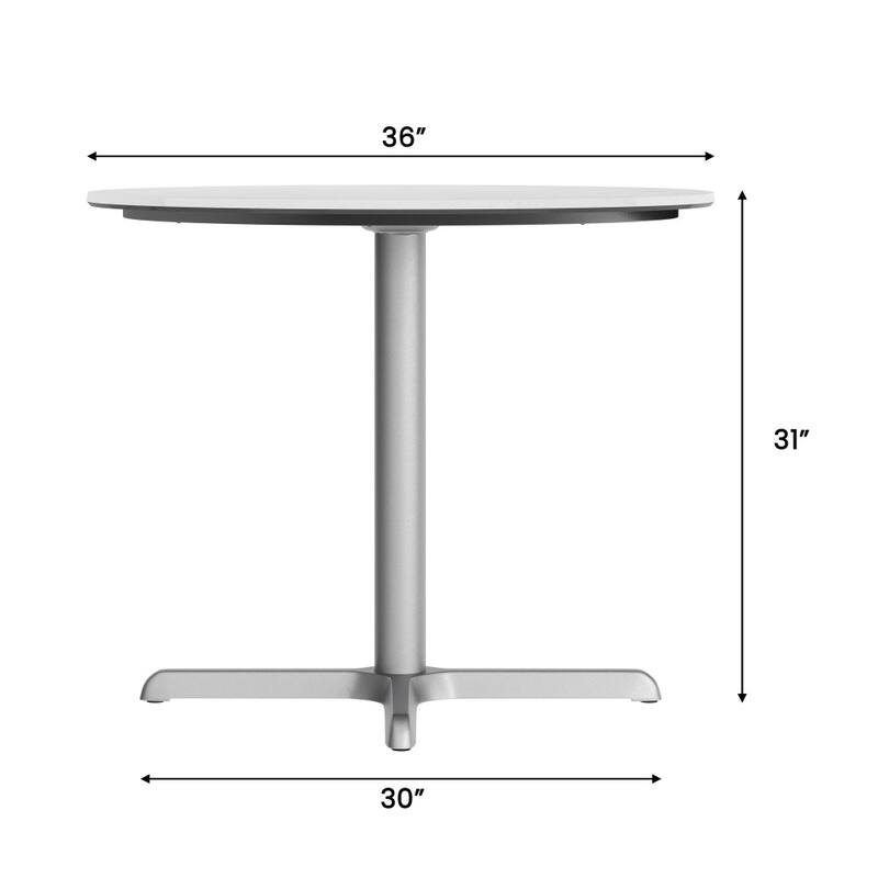 Commercial All-Weather HPL Tabletop with Crisscross Base - 36"W x 36"D x 31"H