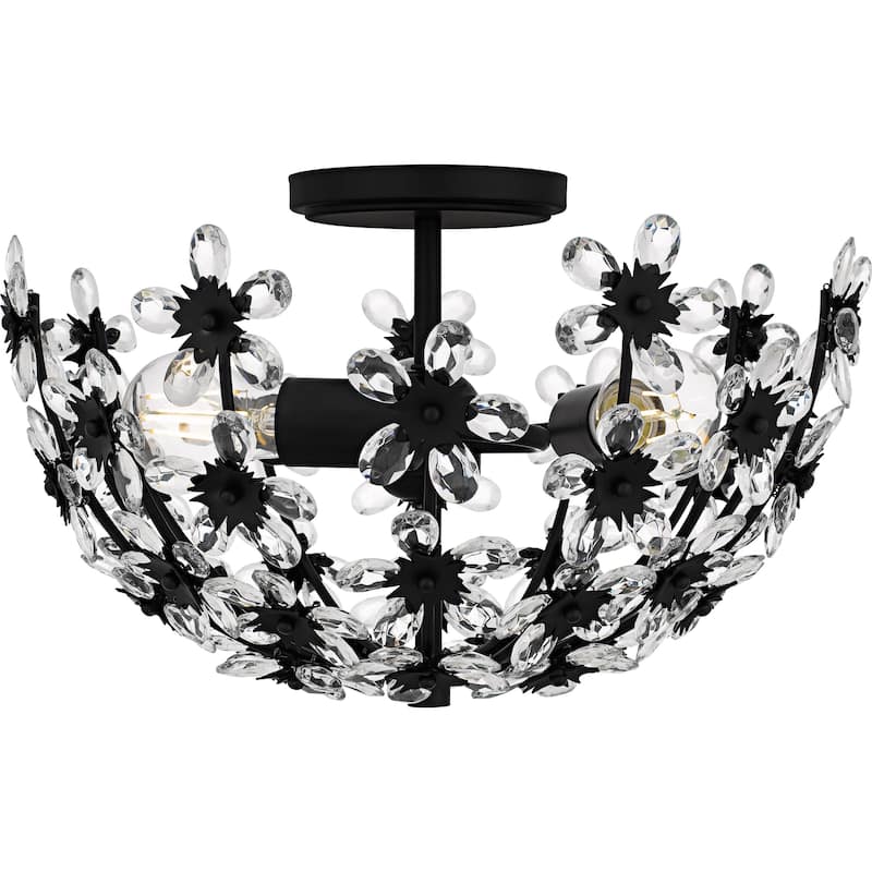 Rosemary 3-Light Matte Black Semi-Flush Mount