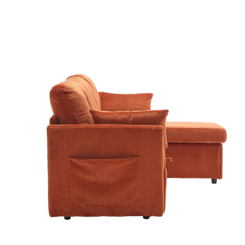 L Shaped Modular Sectional Sofa w/ Reversible Chaise and Storage Seat