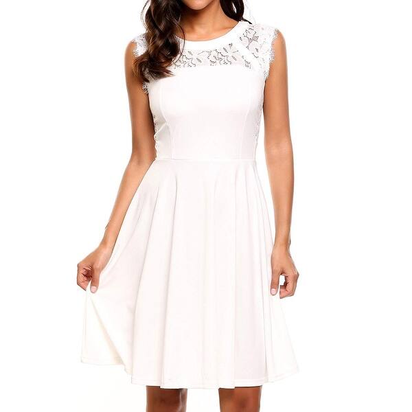 Shop Meaneor Womens Dress White Size Small S A Line Lace Floral