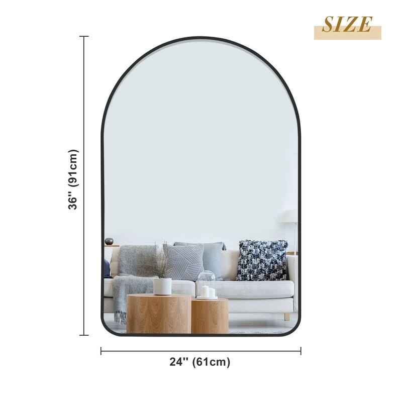 Arch Bathroom Wall Mirror Large Metal Frame Wall Mounted Mirror for Bedroom Living Room Dresser Entryway Decor