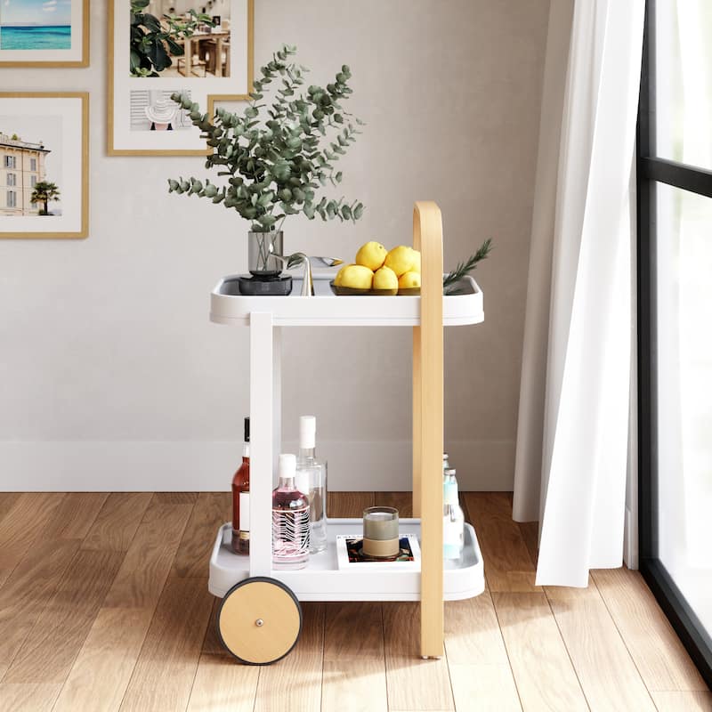 Umbra 1015392 Bellwood 17" Wide Steel and Wood Serving Cart with