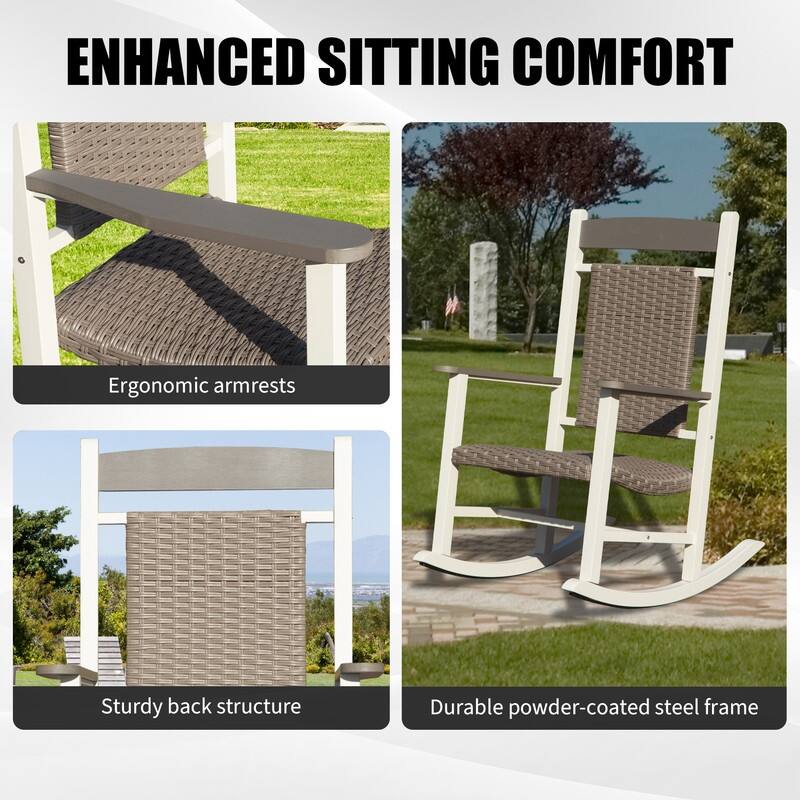 Domi Outdoor Rocking Chair Set – High Back, Weather-Resistant Porch Rockers for Patio