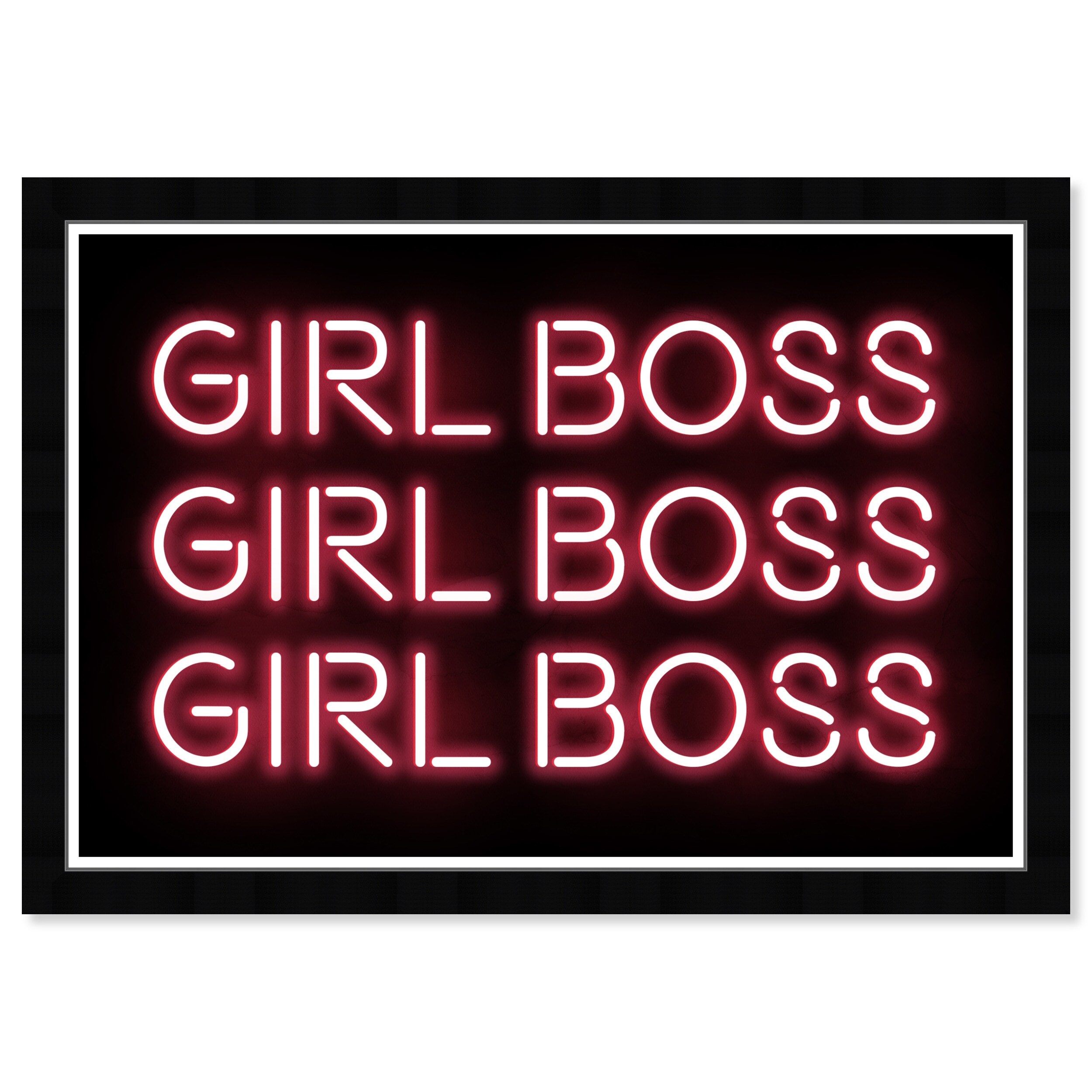 Shop Wynwood Studio Girl Boss Neon Typography And Quotes Wall Art Framed Print Empowered Women Quotes And Sayings Pink Black Overstock 31292813