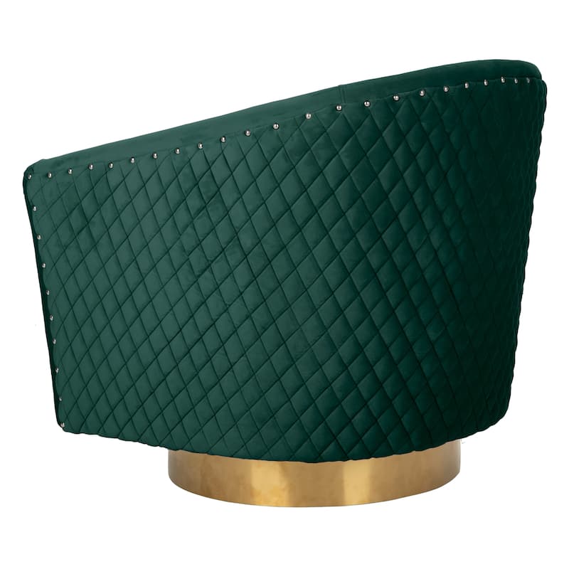 SAFAVIEH Couture Ikram Quilted Swivel Tub Chair - 30Wx32Dx30H