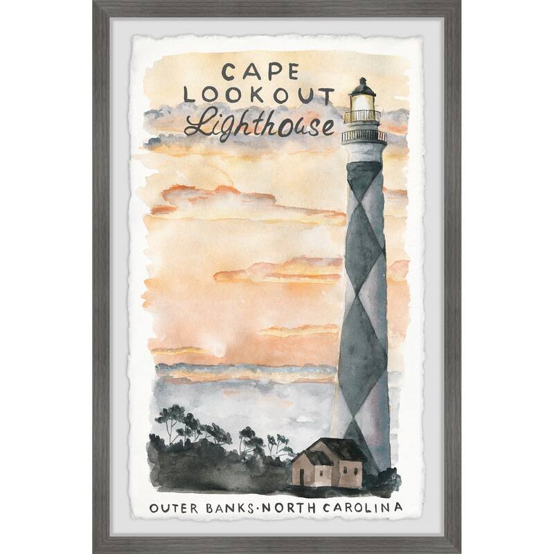 'Lookout Lighthouse' Framed Painting Print