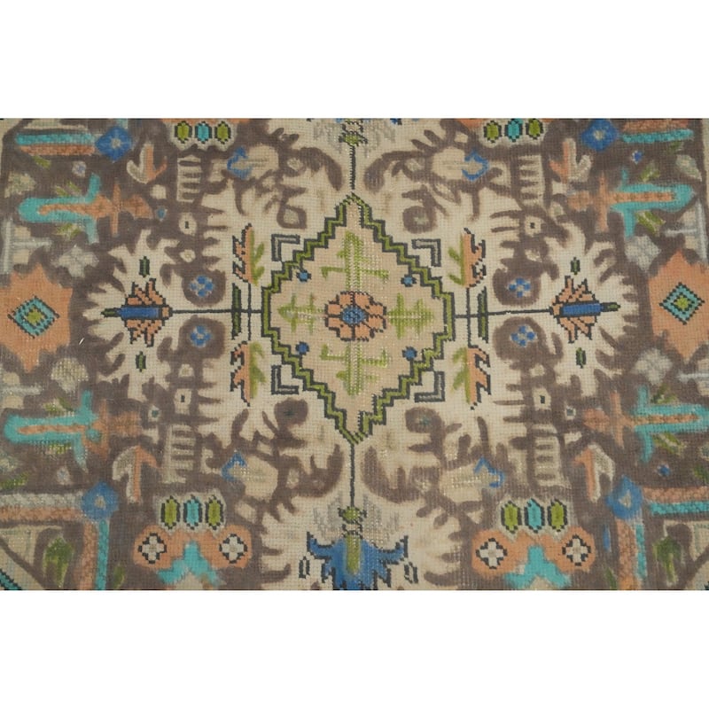 Hand Knotted Oriental 100% Wool Carpet Traditional Floral Beige & Ivories Tabriz Area Rug - 11' 5'' X 8' 2''