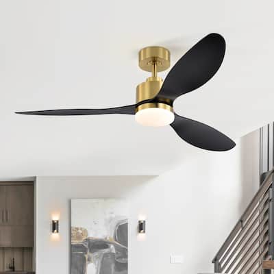 52 Inch Gold LED Ceiling Fan with Lights Remote(3-Blade)