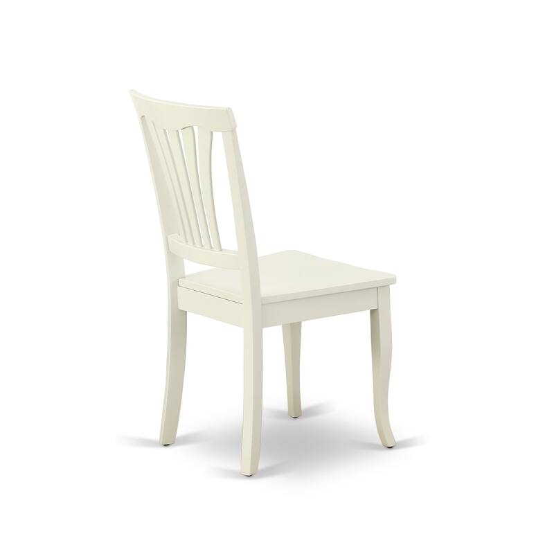 East West Furniture Dining Room Table Set- a Round Kitchen Table and Wooden Seat Dining Chairs, Linen White (Pieces Options)