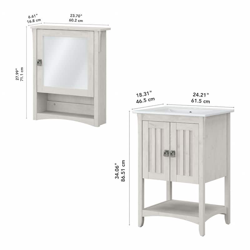 Salinas 24W Bathroom Vanity Sink & Medicine Cabinet by Bush Furniture
