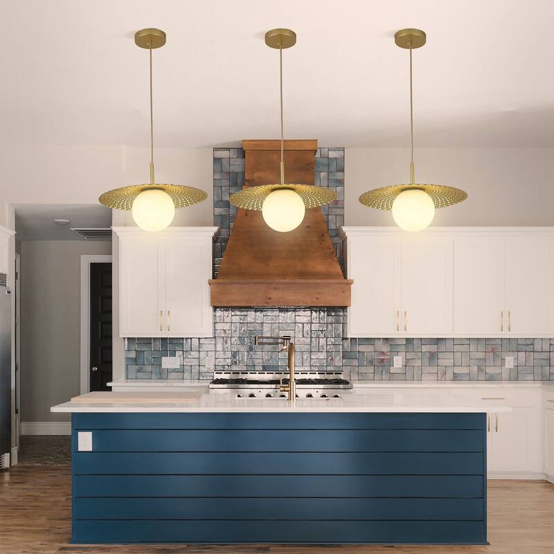 1-Light Glass Globe Pendant Light