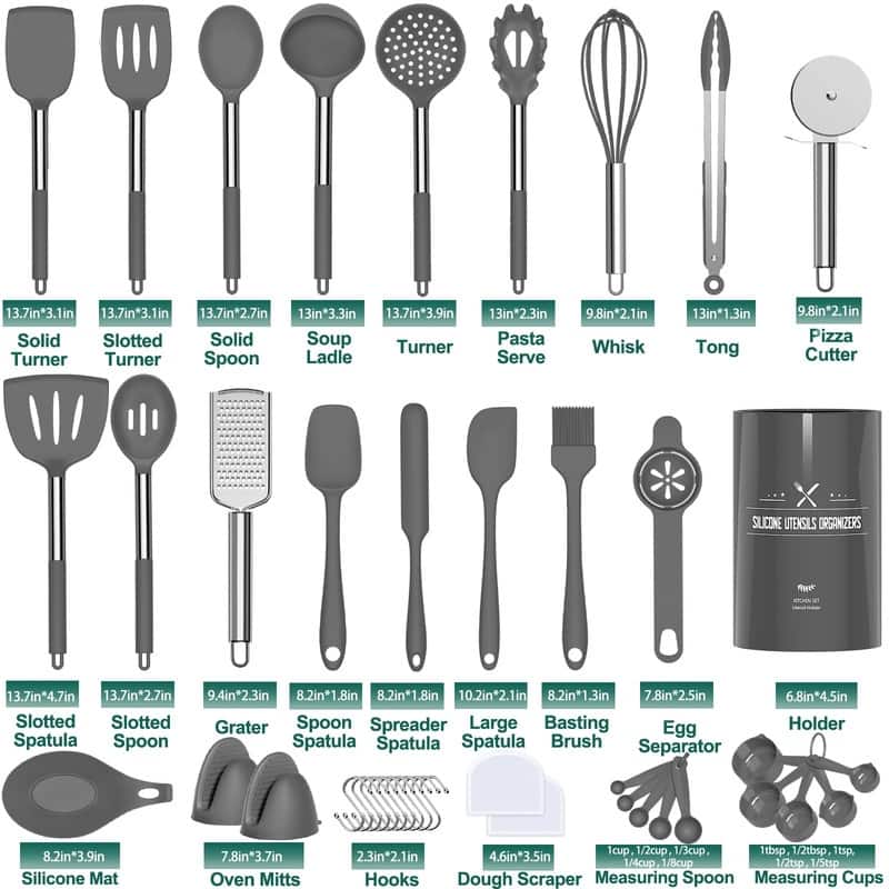 Silicone Kitchen Cooking Utensils Set-Umite Chef 43 pcs Heat Resistant Kitchen Utensils