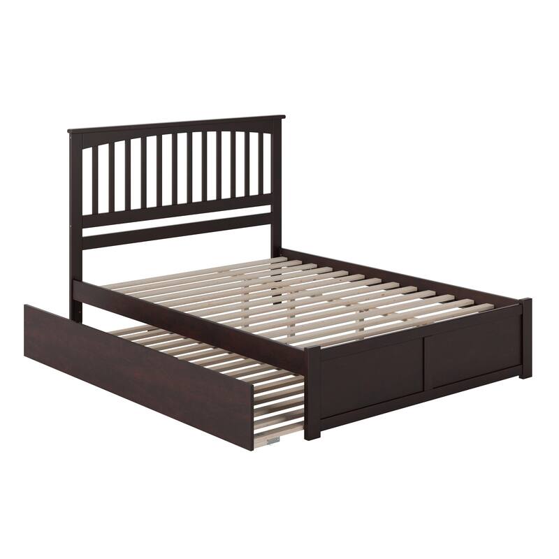 Mission Platform Bed with Footboard and Twin XL Trundle