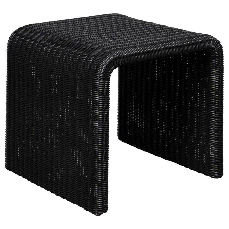Cahya Woven Rattan Square End Table Black - Wicker - Black